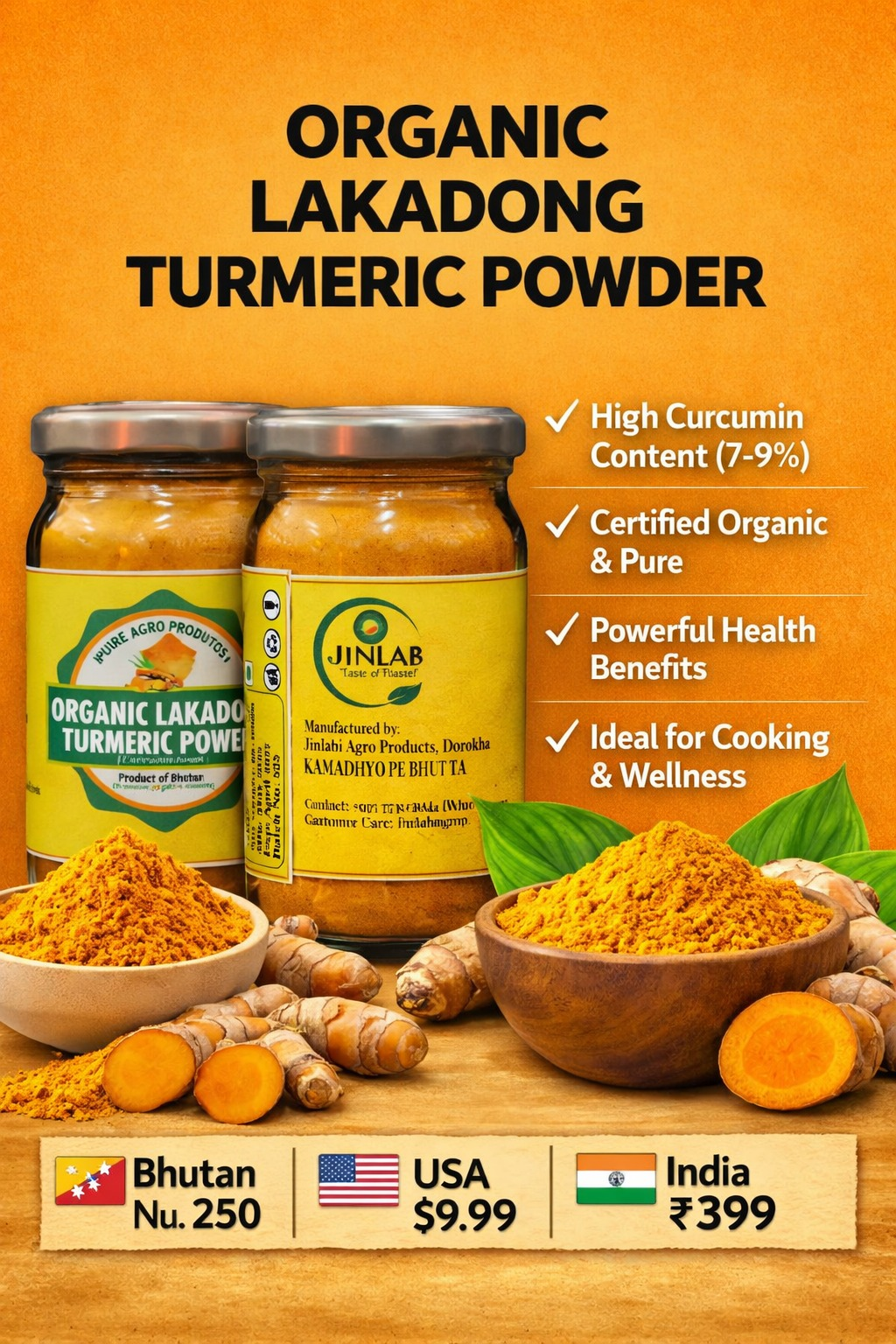 Organic Lakadong Turmeric Powder